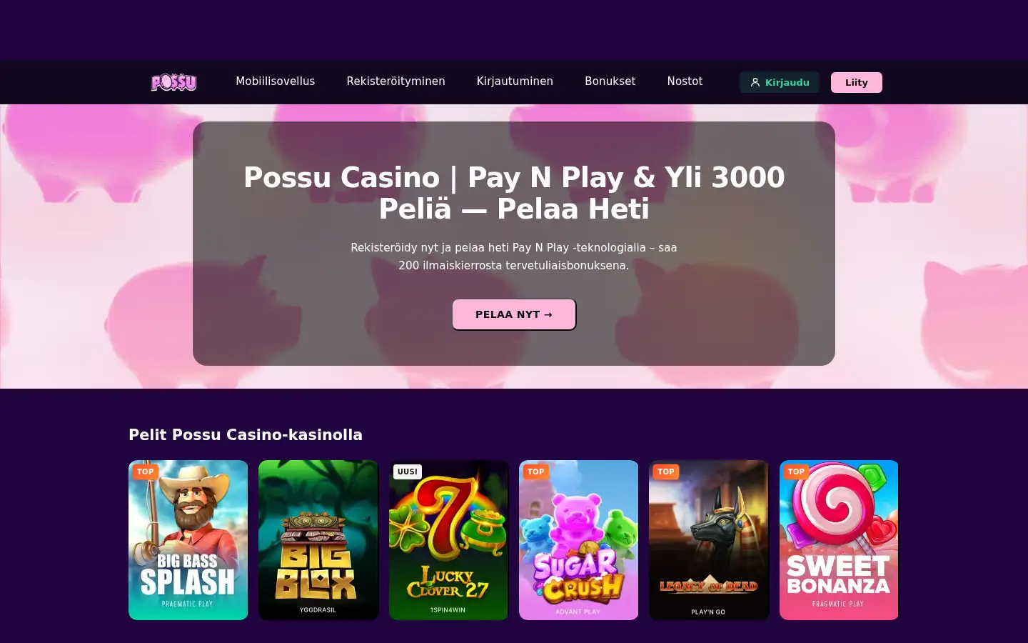 Screenshot of possu.casino