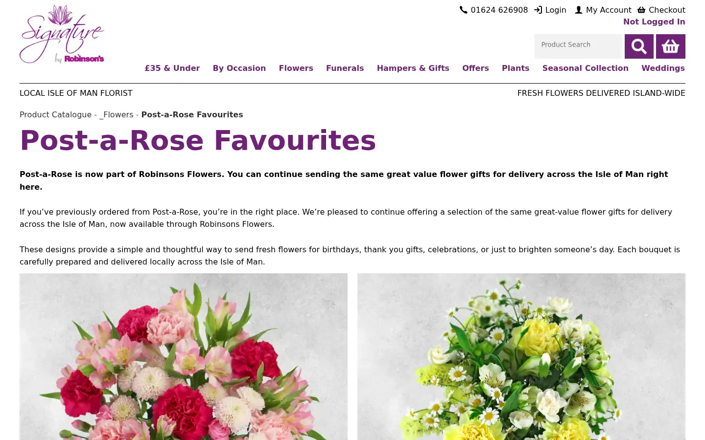 Screenshot of post-a-rose.com