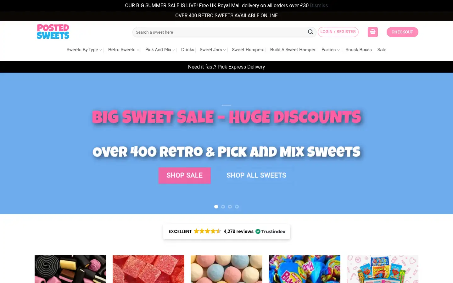 Screenshot of postedsweets.co.uk