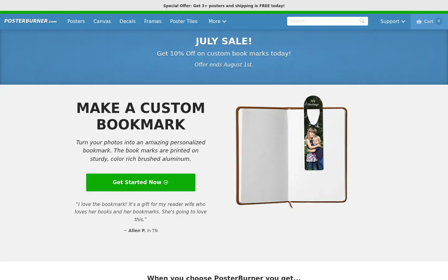 Screenshot of posterburner.com