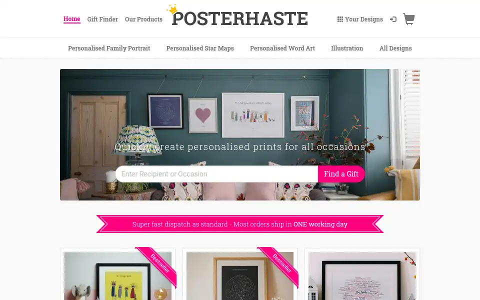 Screenshot of posterhaste.com