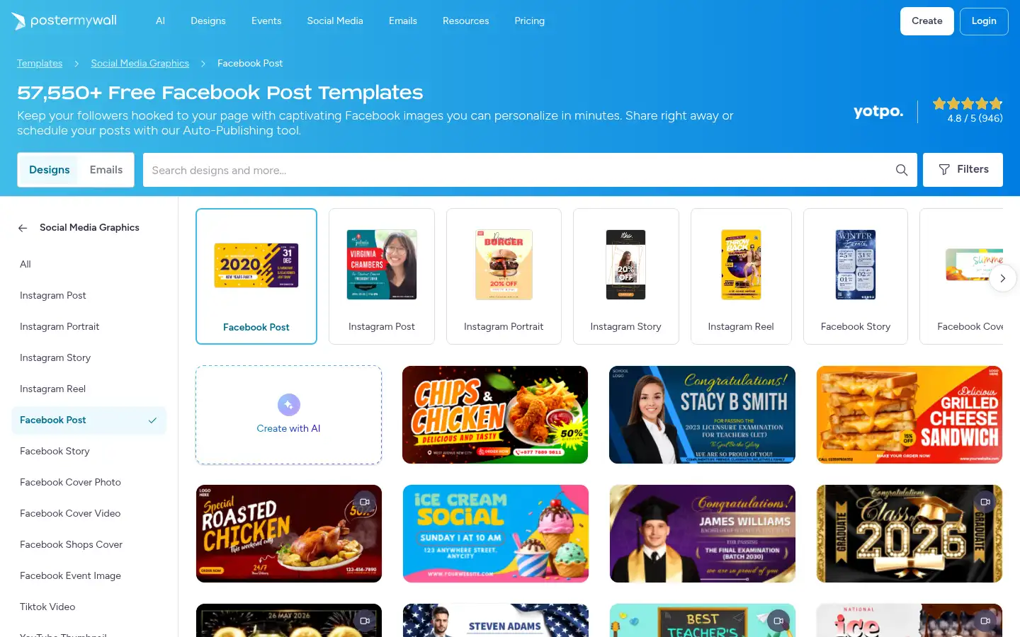 Screenshot of postermywall.com