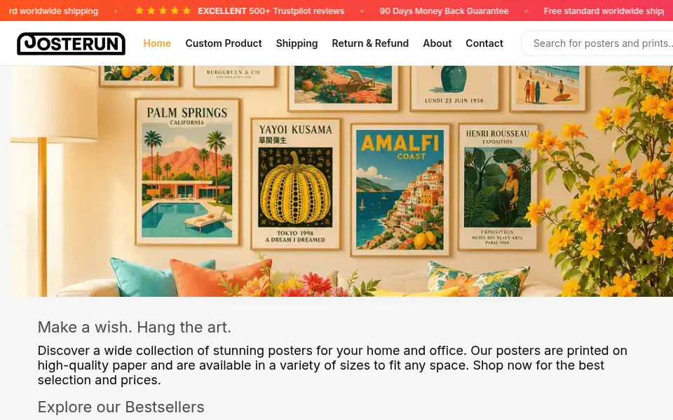 Screenshot of posterun.com