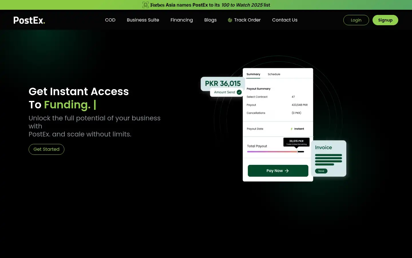 Screenshot of postex.pk