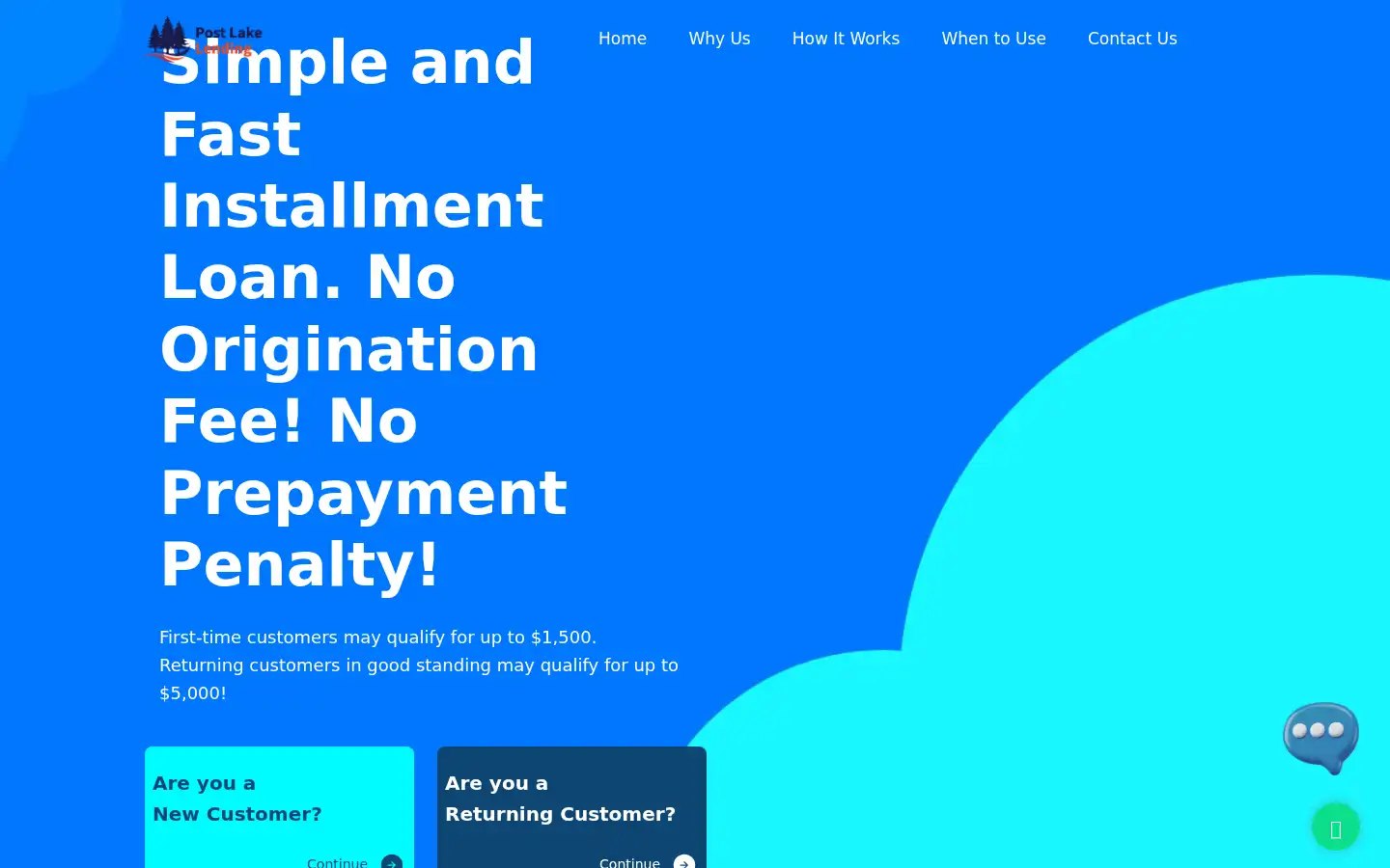 Screenshot of postlakelending.com