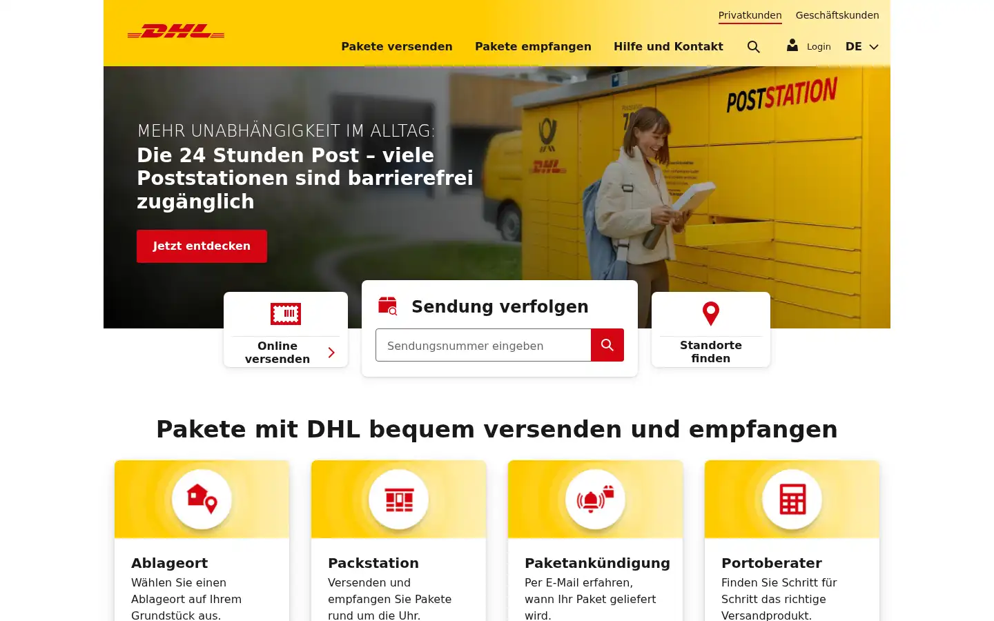 Screenshot of postpay.de