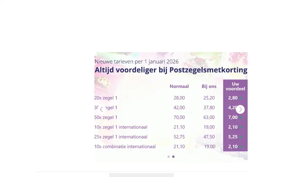 Screenshot of postzegelsmetkorting.nl