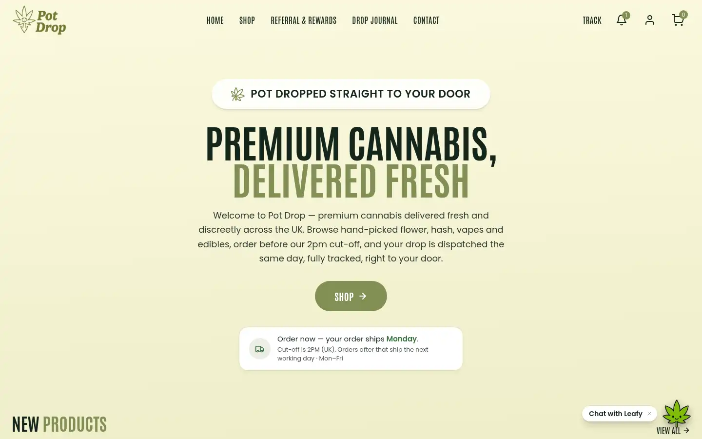 Screenshot of pot-drop.org