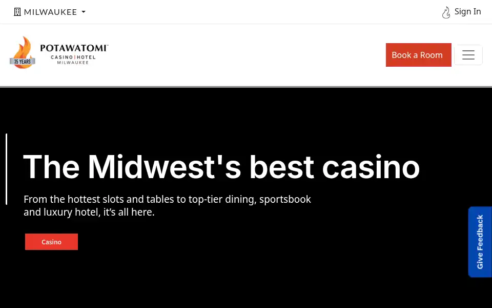 Screenshot of potawatomi.com