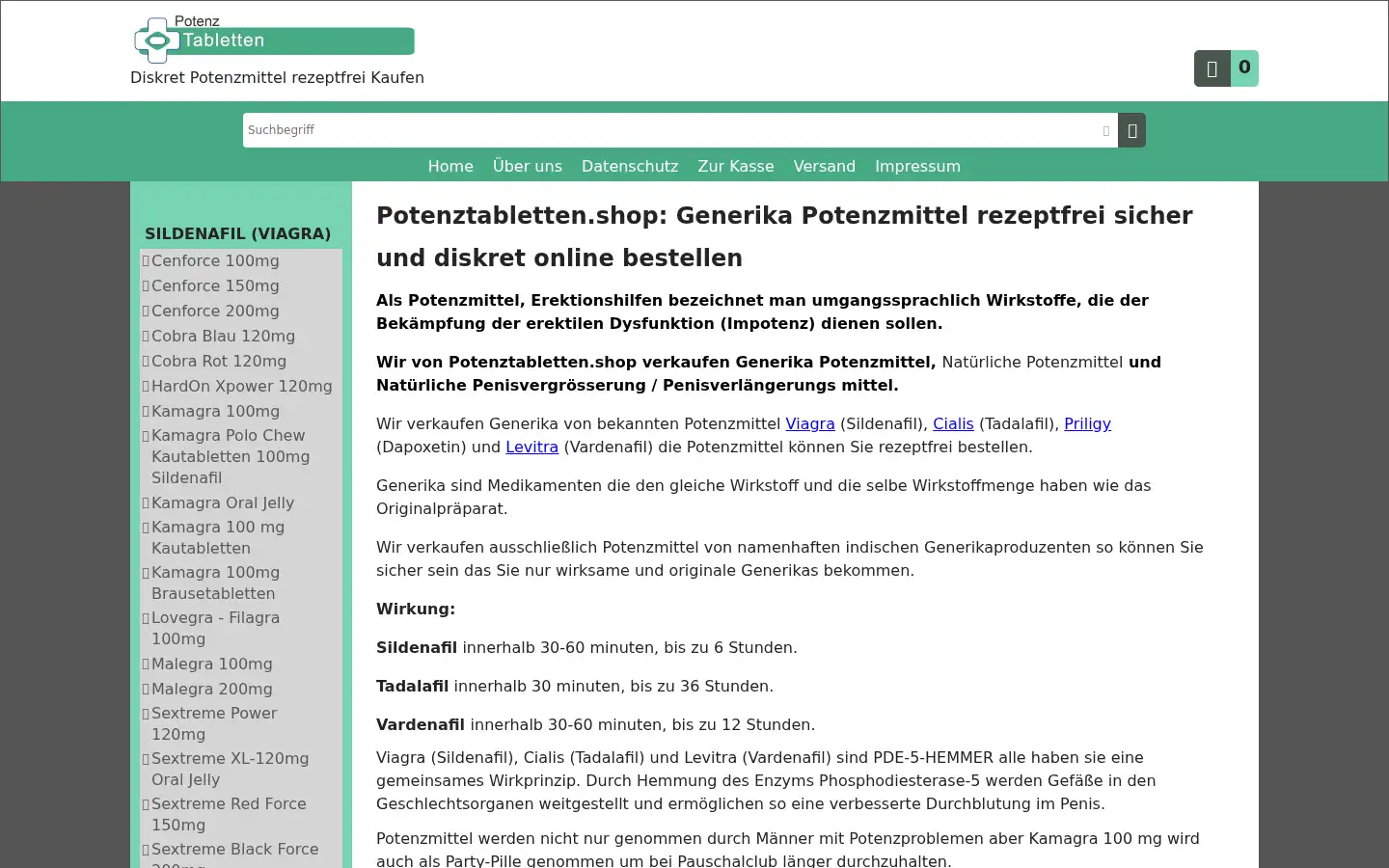 Screenshot of potenztabletten-rezeptfrei.de