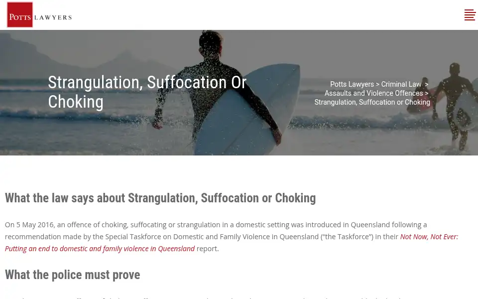 Screenshot of pottslawyers.com.au