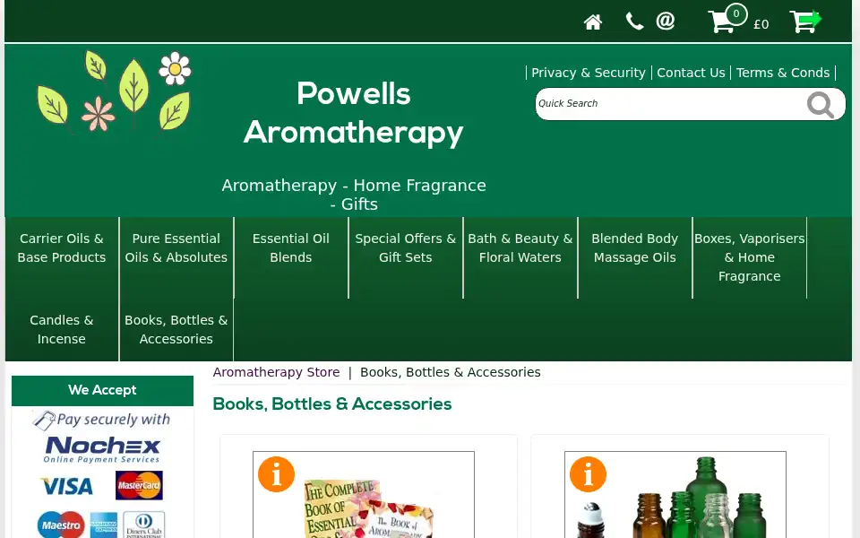 Screenshot of powellsaromatherapy.co.uk