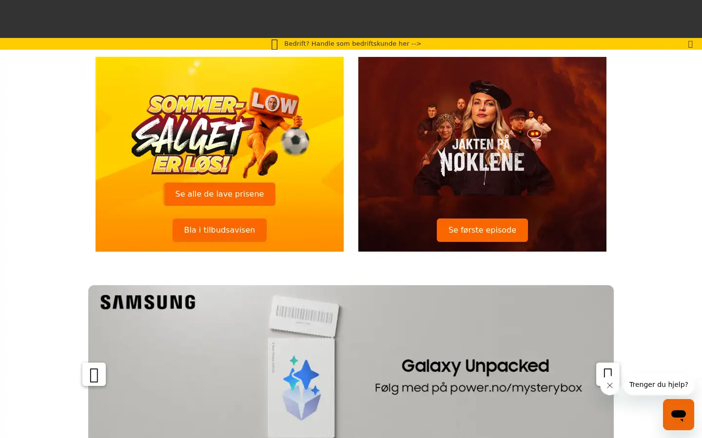 Screenshot of power.no