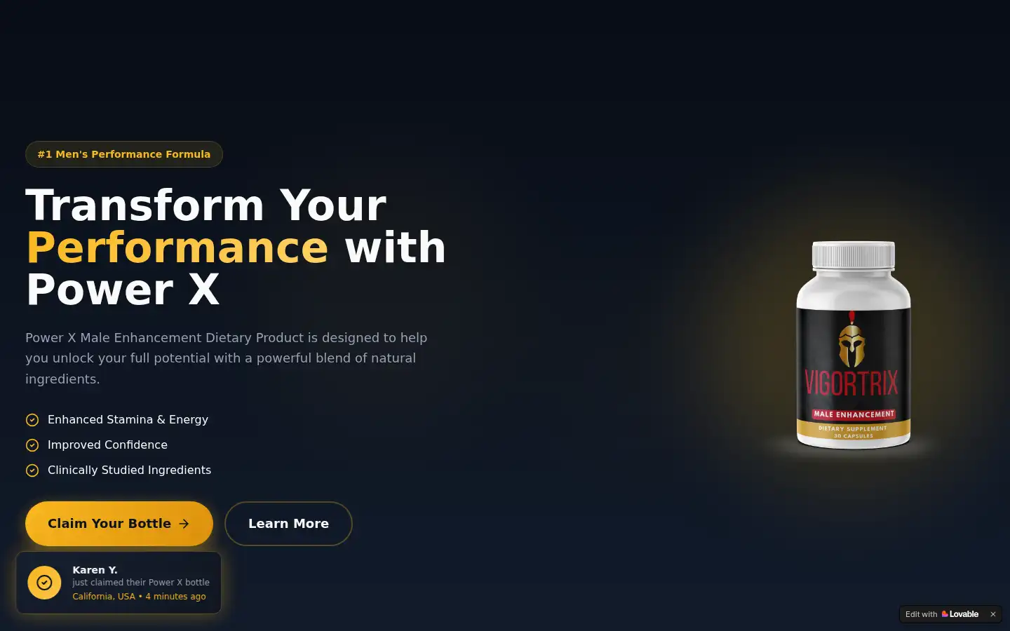 Screenshot of power-x.lovable.app