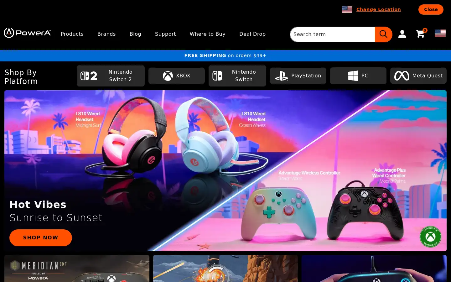 Screenshot of powera.com