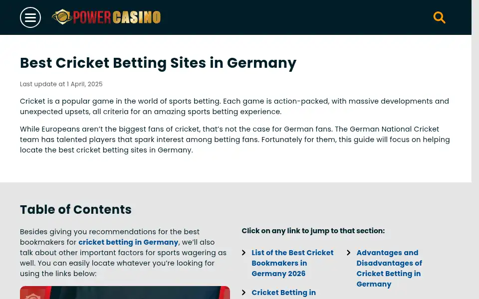Screenshot of powercasino.bet