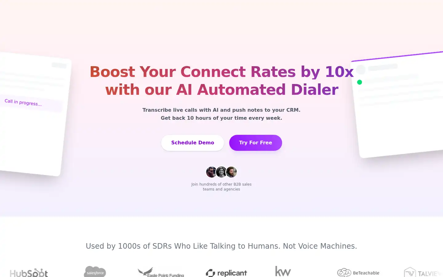 Screenshot of powerdialer.ai