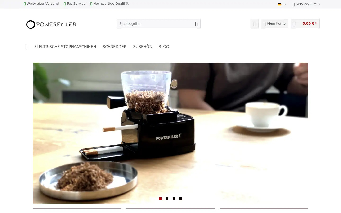 Screenshot of powerfiller-smoking.com