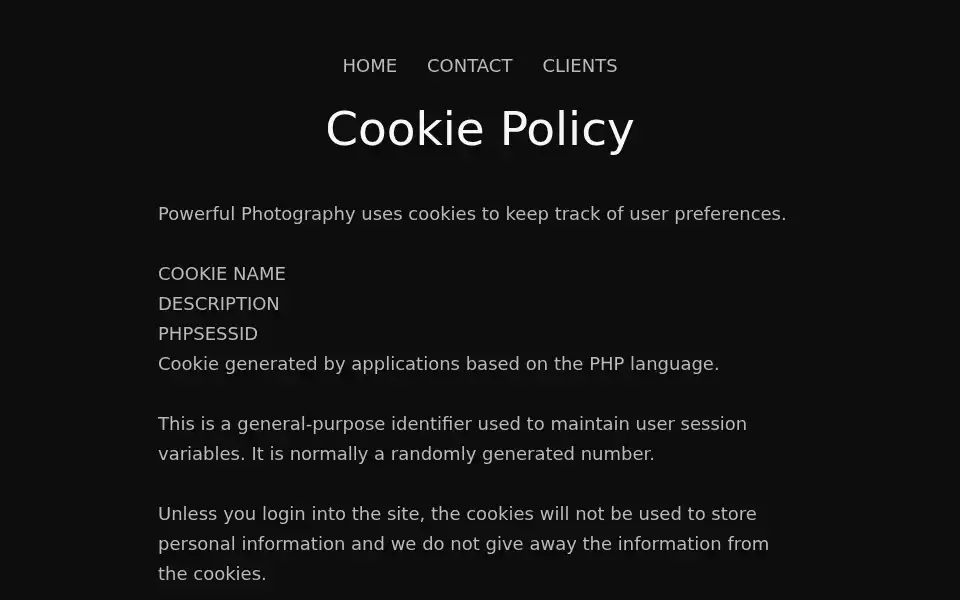 Screenshot of powerfulphotography.co.uk