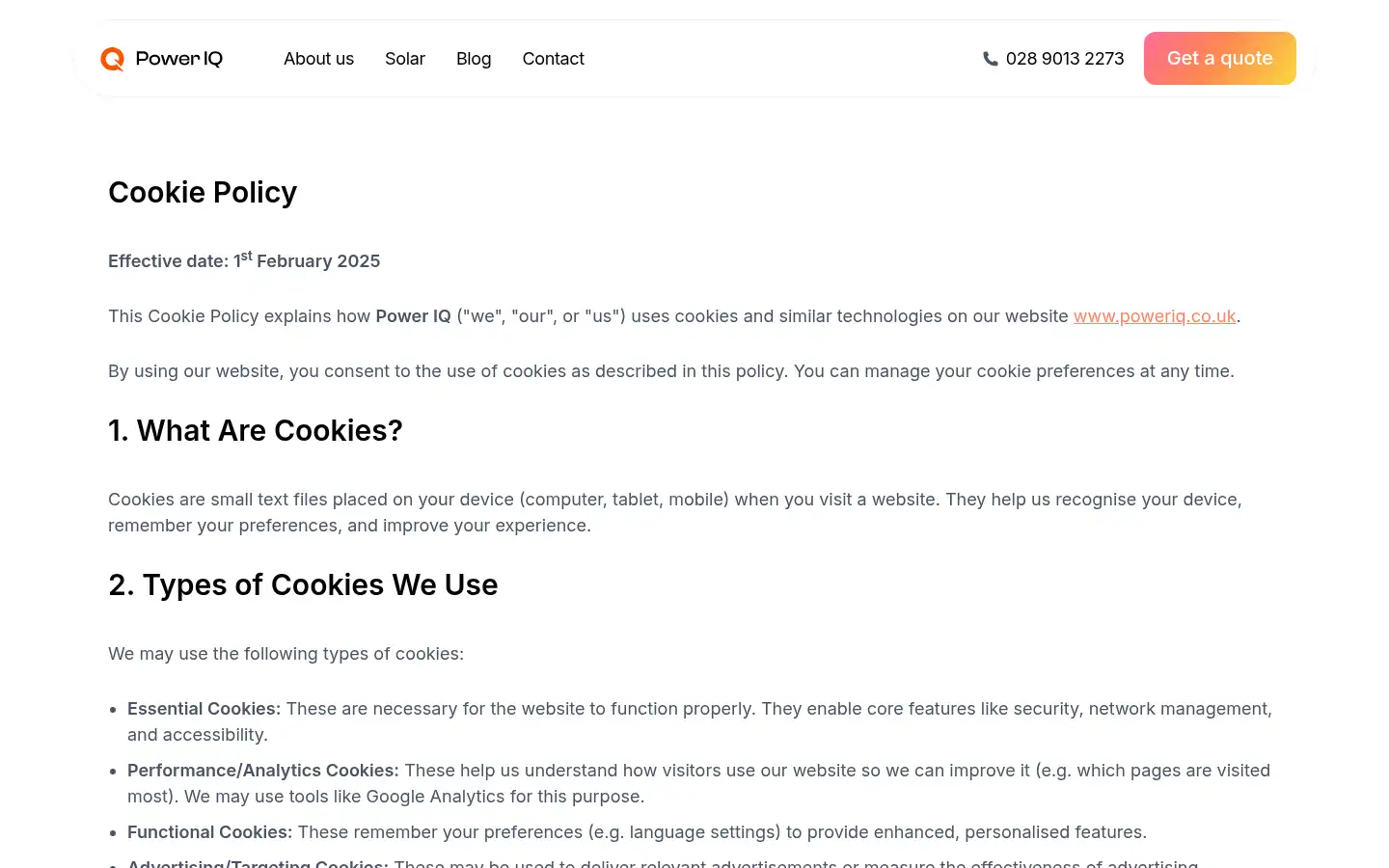 Screenshot of poweriq.co.uk