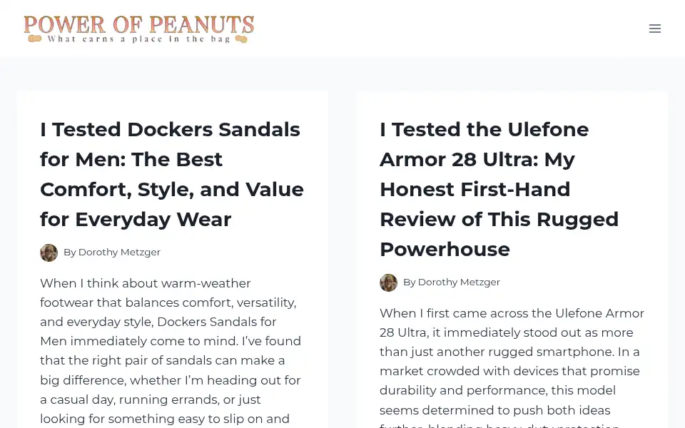 Screenshot of powerofpeanuts.com