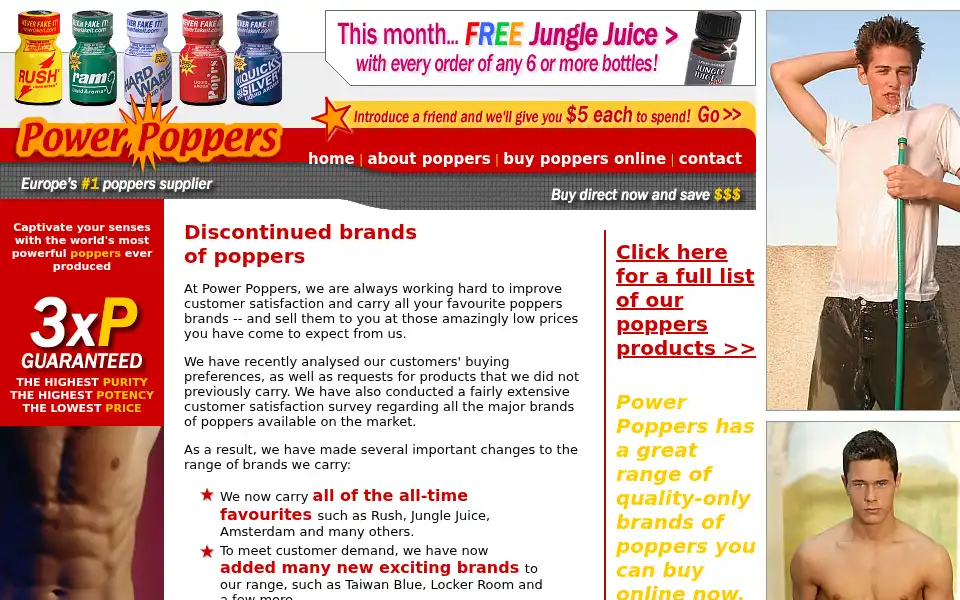 Screenshot of powerpoppers.com