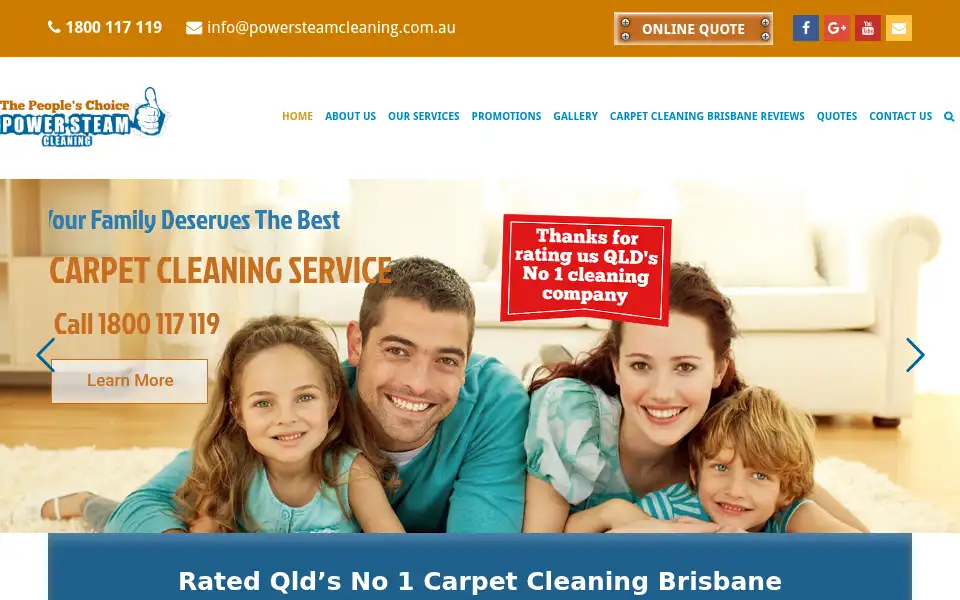 Screenshot of powersteamcleaning.com.au
