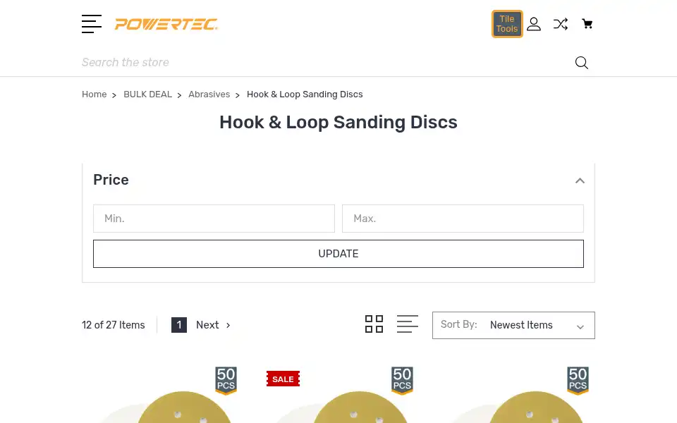 Screenshot of powertecproducts.com