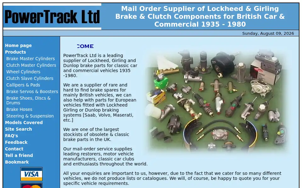 Screenshot of powertrackbrakes.co.uk