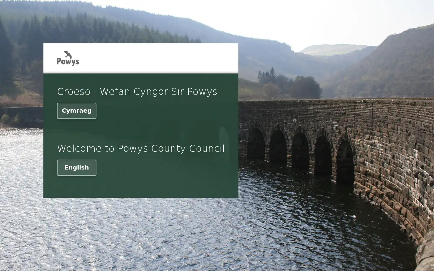 Screenshot of powys.gov.uk