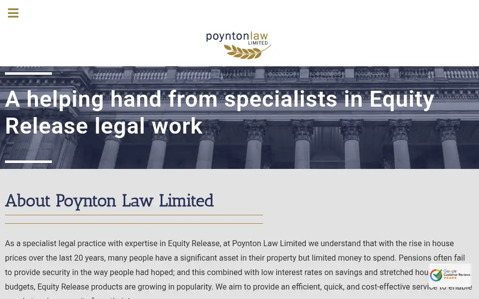 Screenshot of poyntonlaw.co.uk