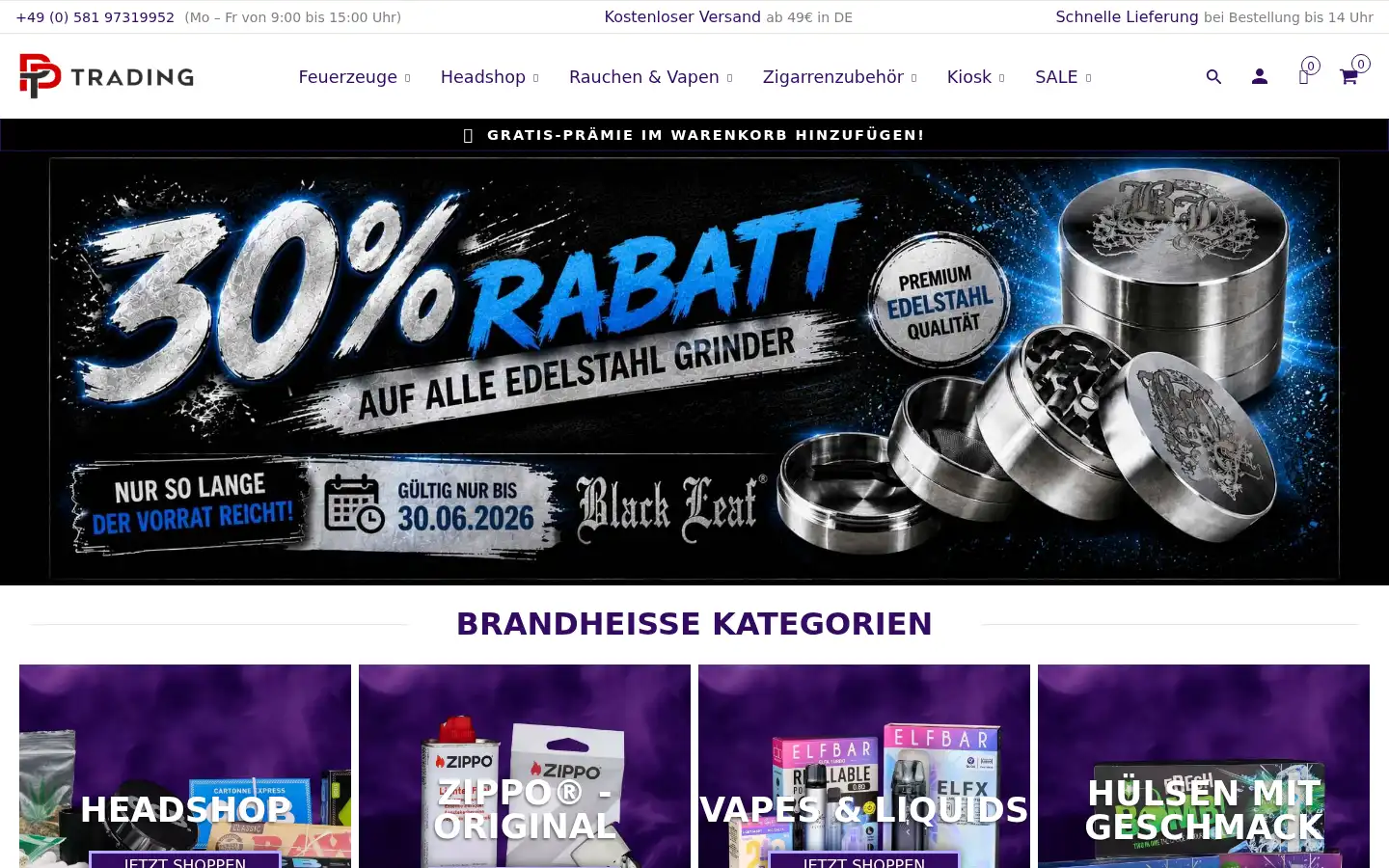 Screenshot of pp-trading.de