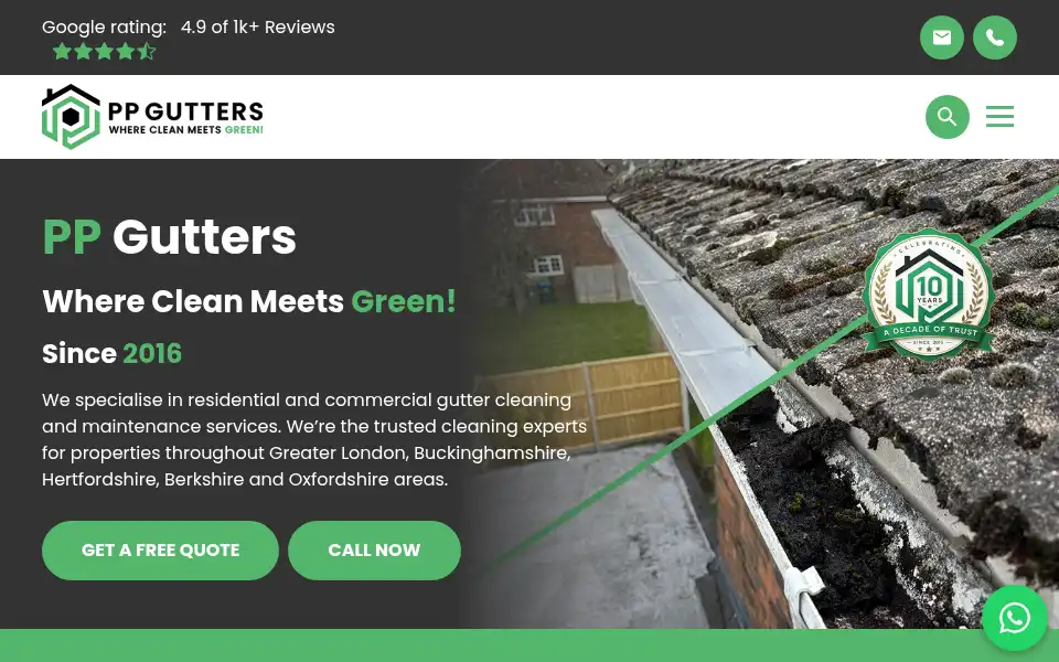 Screenshot of ppgutters.co.uk