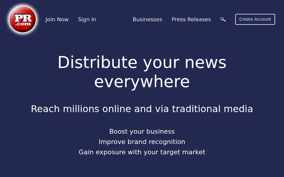 Screenshot of pr.com