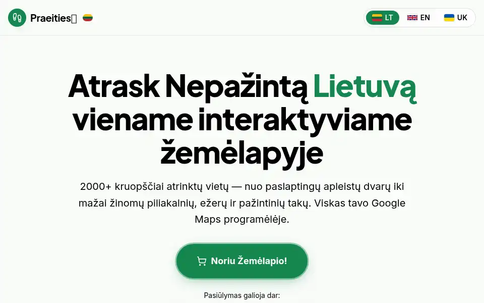 Screenshot of praeitiespedsakai.lt