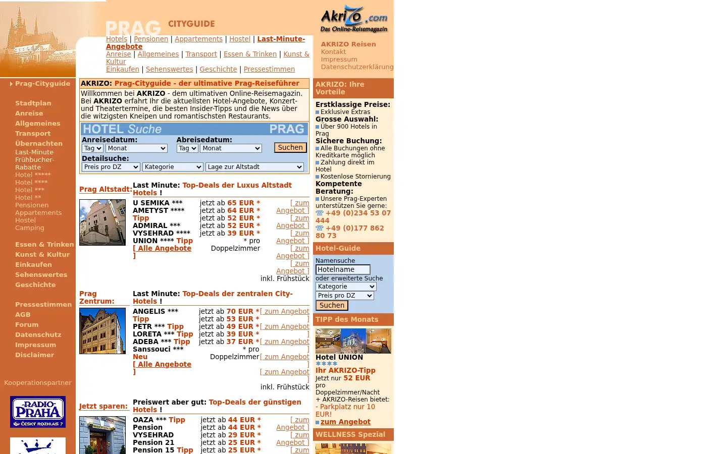 Screenshot of prag-cityguide.de