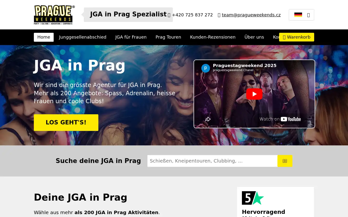Screenshot of pragjunggesellenabschied.de
