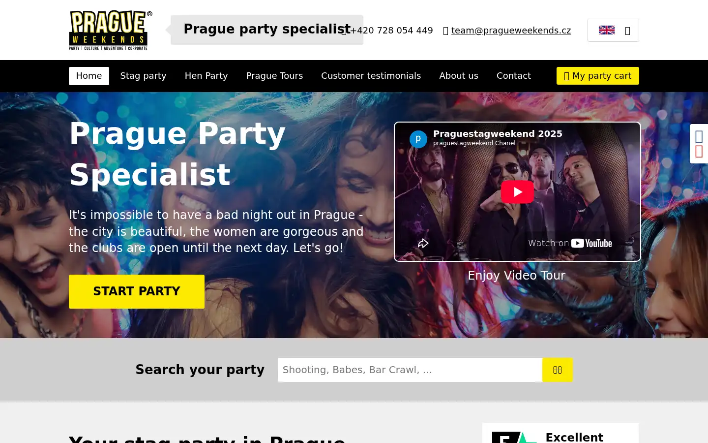 Screenshot of praguestagweekend.com