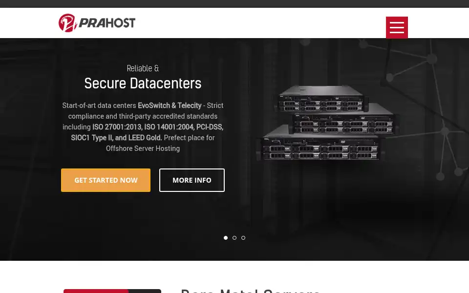 Screenshot of prahost.com