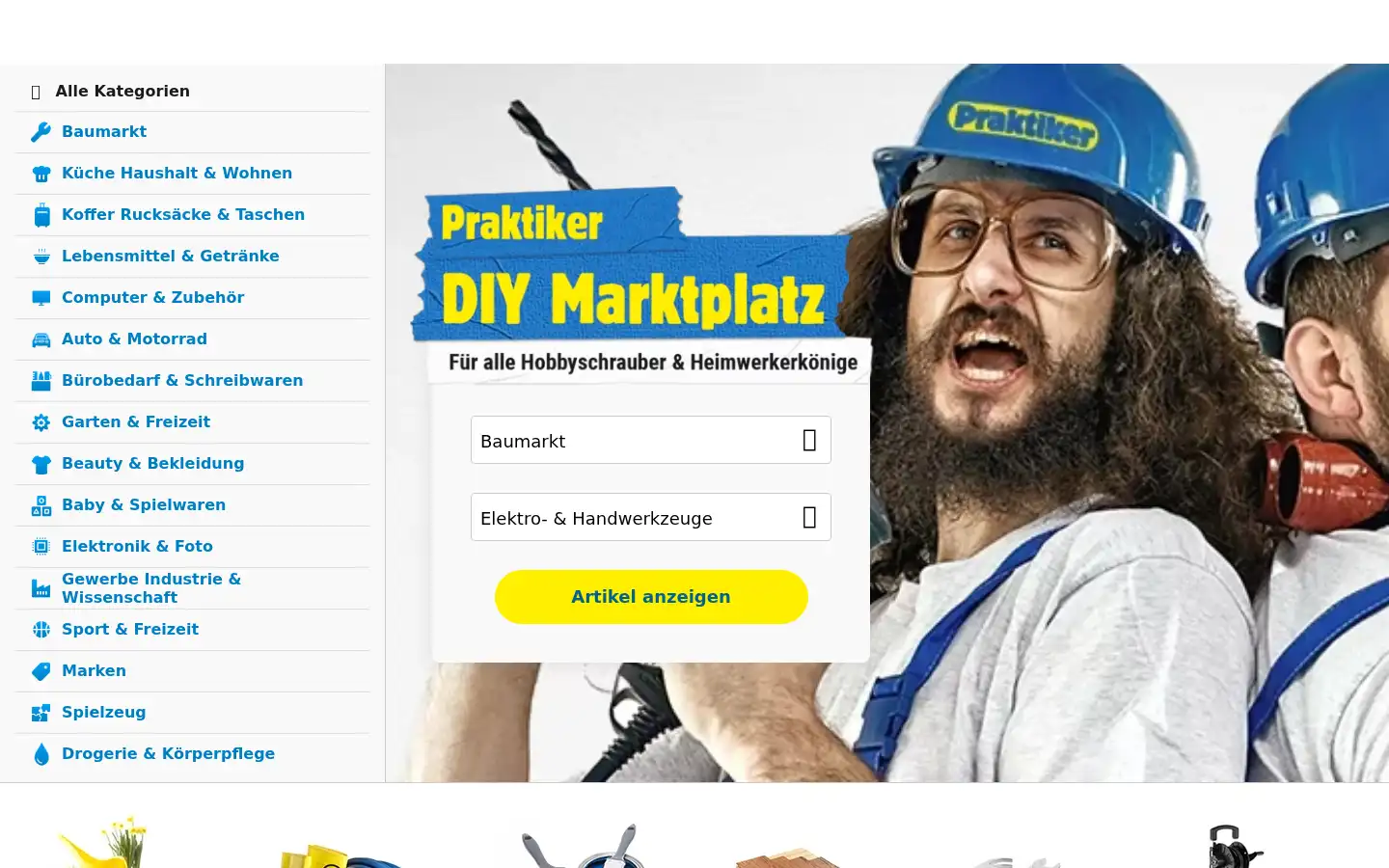 Screenshot of praktiker.de