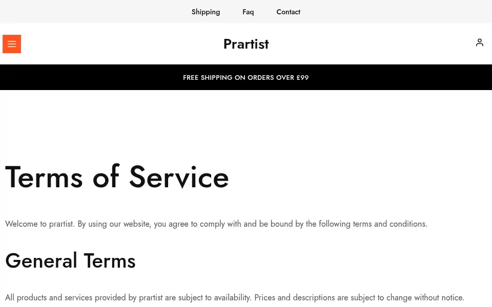 Screenshot of prartist.co.uk