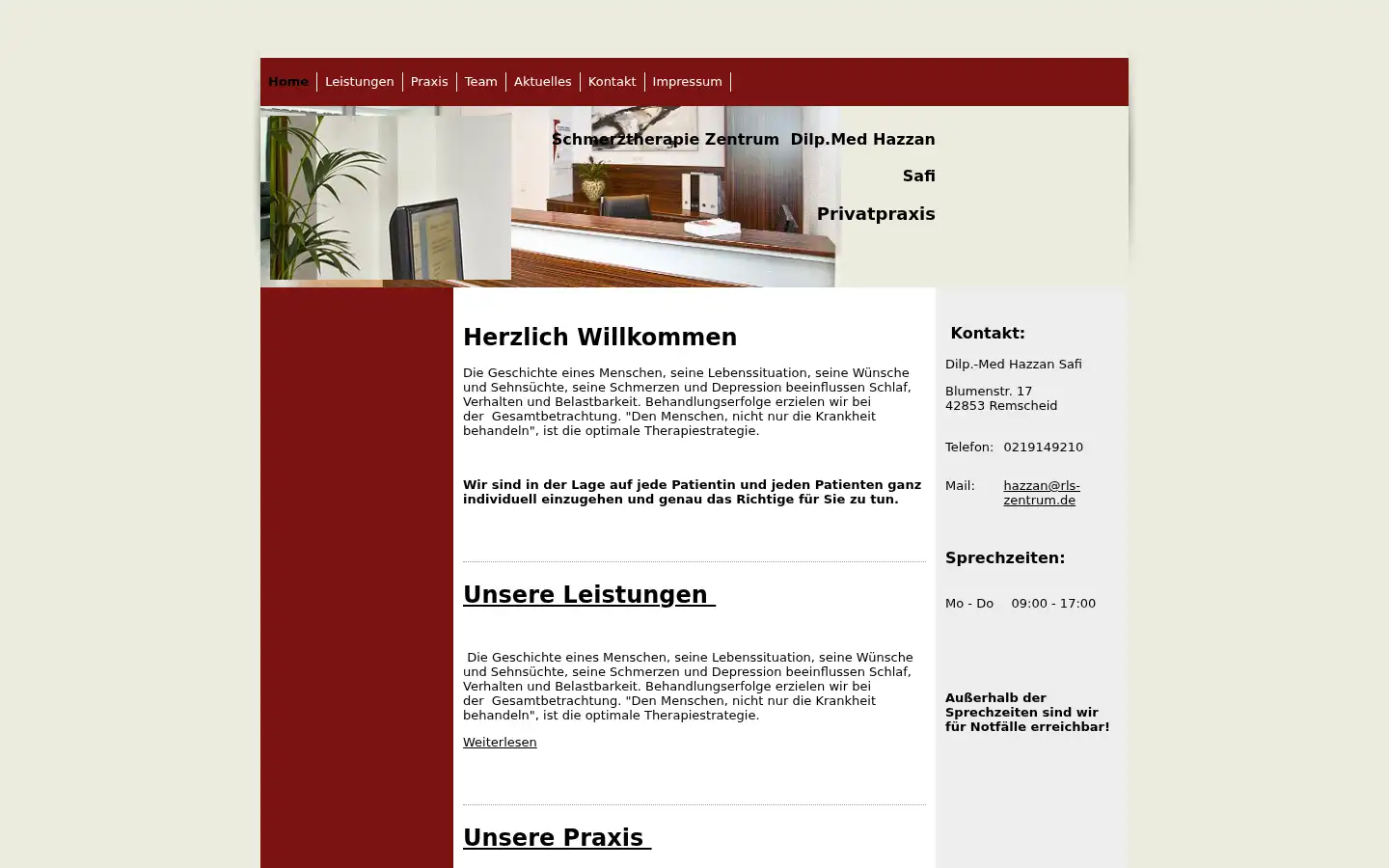Screenshot of praxis-hazzan.de