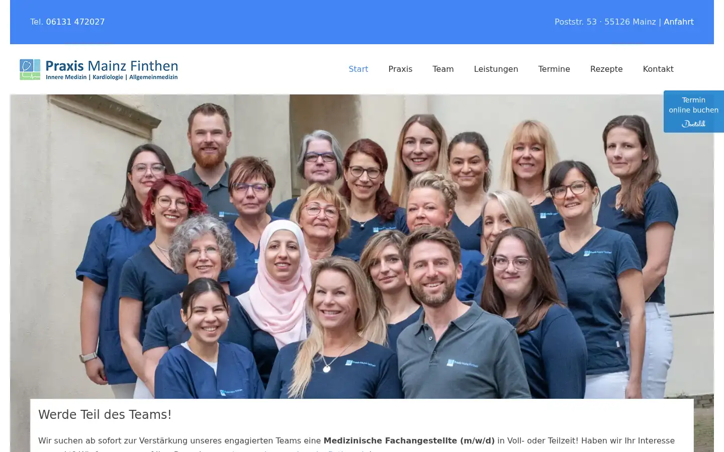 Screenshot of praxismainzfinthen.de