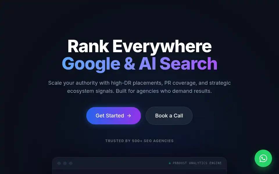 Screenshot of prboost.io