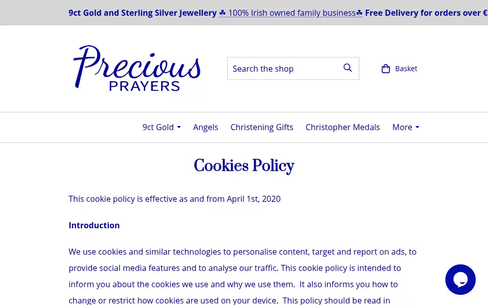 Screenshot of preciousprayers.ie