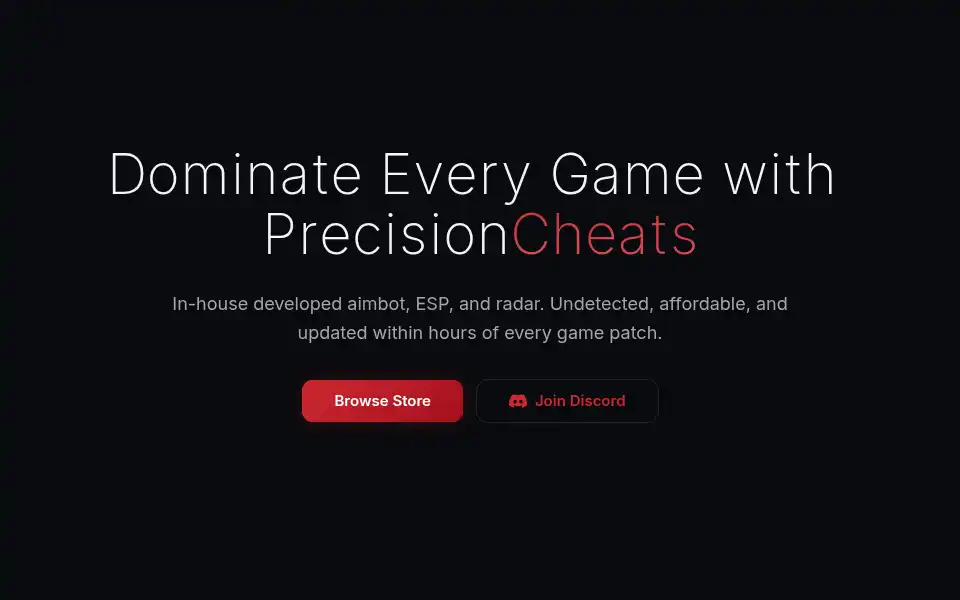Screenshot of precisioncheats.com