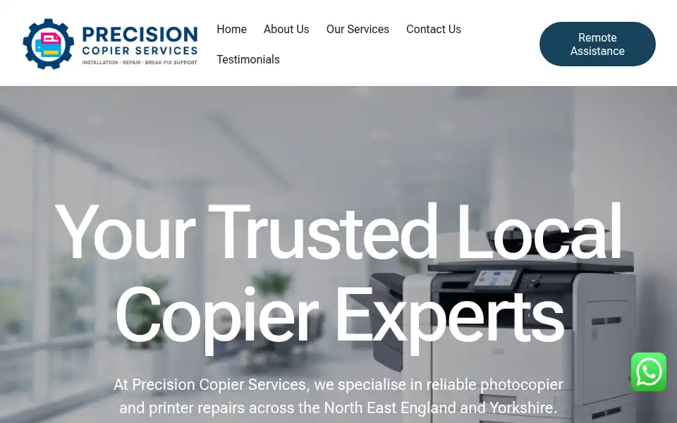 Screenshot of precisioncs.co.uk