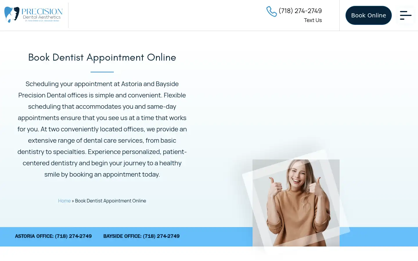 Screenshot of precisiondentalnyc.com