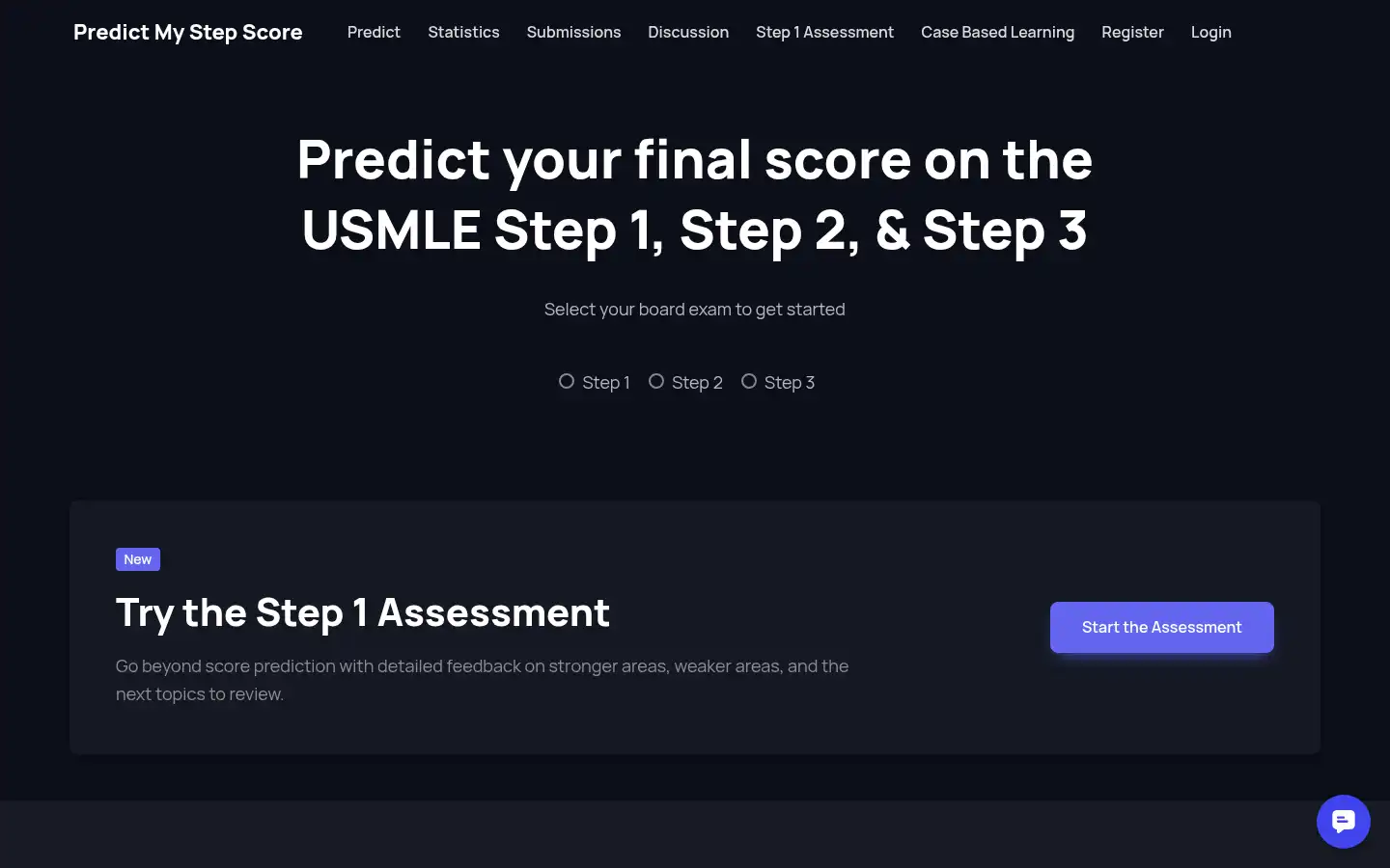 Screenshot of predictmystepscore.com