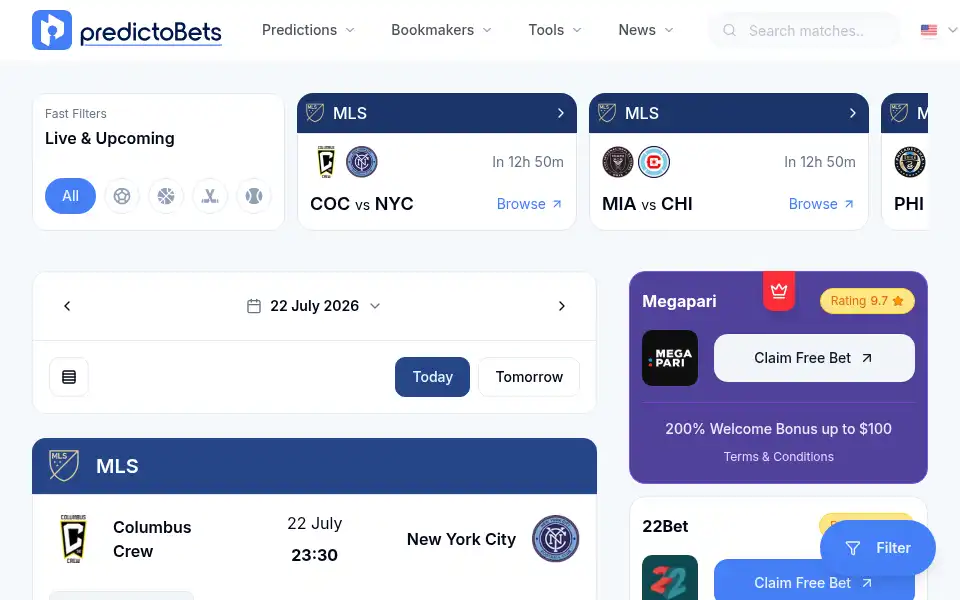 Screenshot of predictobets.com